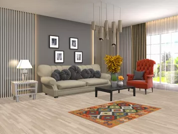 Geometric Kilim Oriental Wool Rug 3x4