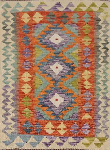 South Western Kilim Oriental Accent Rug 3x4