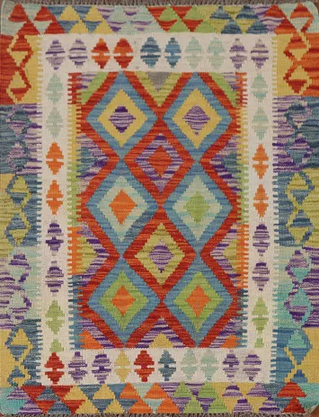 South Western Kilim Oriental Accent Rug 3x4