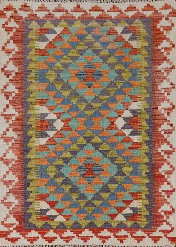 South Western Kilim Oriental Accent Rug 3x4