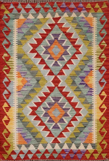 Multicolor Wool Kilim Oriental Rug 3x4