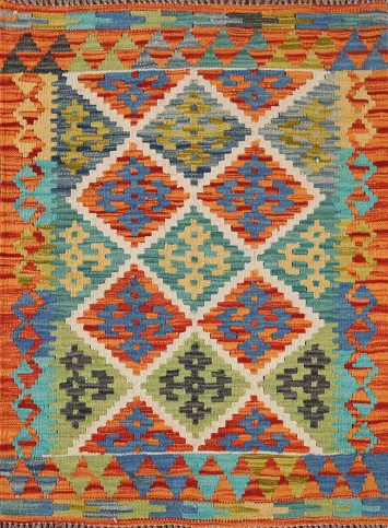 South Western Kilim Oriental Accent Rug 3x4