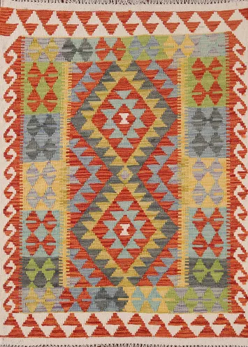 Multicolor Wool Kilim Oriental Rug 3x4