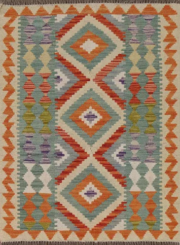South Western Kilim Oriental Accent Rug 3x4
