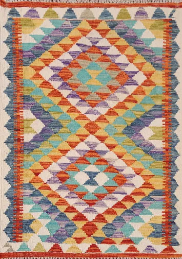Multicolor Wool Kilim Oriental Rug 3x4