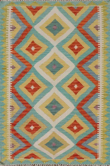 Multicolor Kilim Oriental Accent Rug 3x4