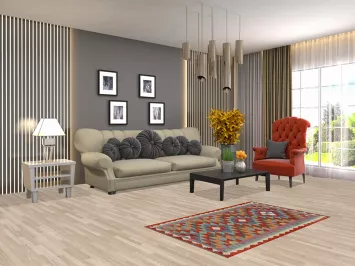 South Western Kilim Reversible Wool Rug 3x4