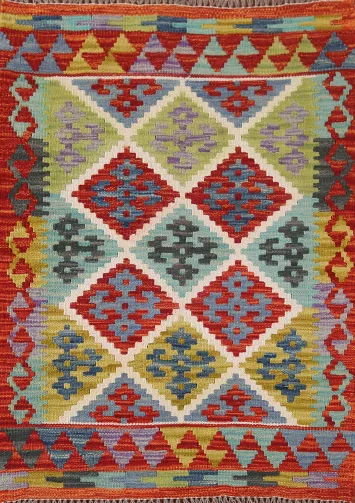 South Western Kilim Wool Oriental Rug 3x4