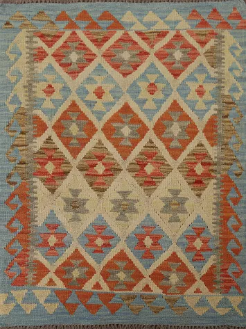 Multicolor Kilim Oriental Accent Rug 3x4