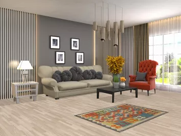 Multicolor Kilim Oriental Accent Rug 3x4