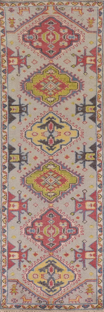Green Heriz Serapi Oriental Runner Rug 3x10