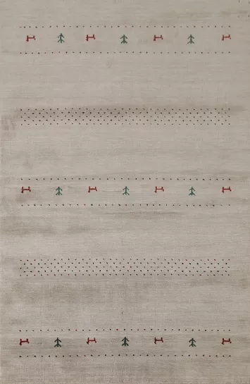 Handmade Wool Gabbeh Indian Area Rug 5x8