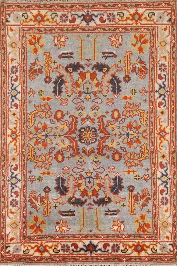 Green & Gray Heriz Serapi Indian Wool Rug 4x6