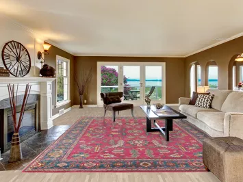 All-Over Pink Heriz Serapi Oriental Large Rug 10x14