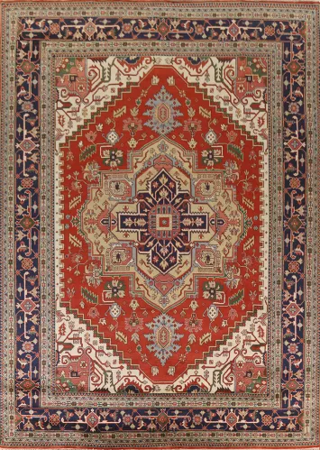 Geometric Heriz Serapi Oriental Large Rug 12x15