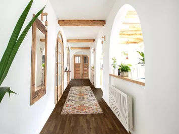 Geometric Heriz Serapi Indian Runner Rug 3x12