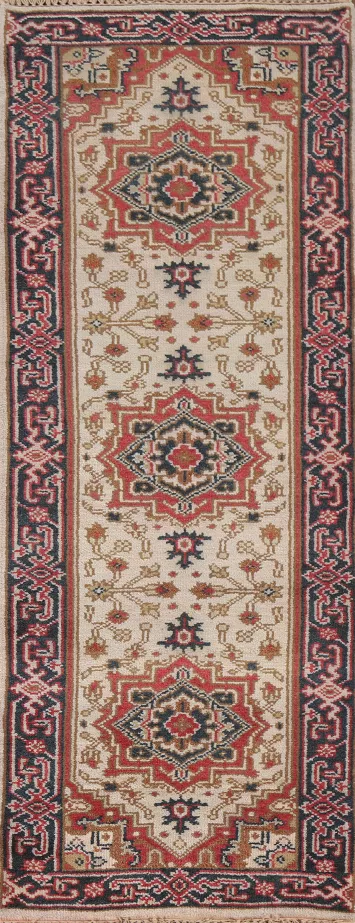 Geometric Heriz Serapi Oriental Runner Rug 3x8