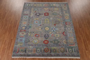 Gray Wool Oushak Living Room Area Rug 8x10