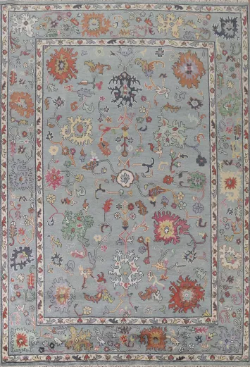 Floral Oushak Indian Area Rug 9x12