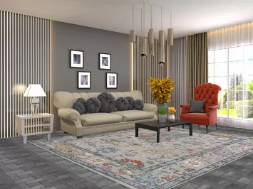 All-Over Oushak Living Room Area Rug 8x10