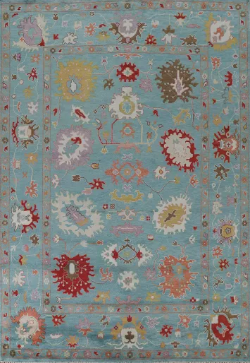 Floral Oushak Living Room Area Rug 9x12