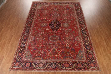 Pre-1900 Vegetable Dye Sultanabad Persian Large Rug 11x15