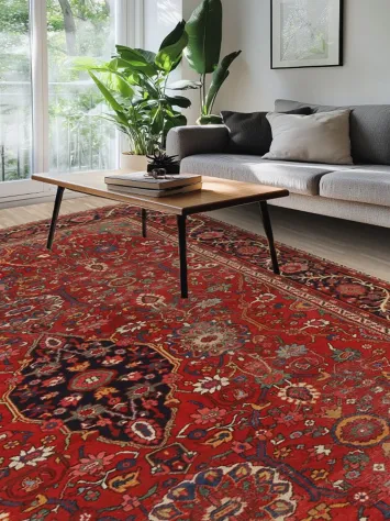 Pre-1900 Vegetable Dye Sultanabad Persian Large Rug 11x15