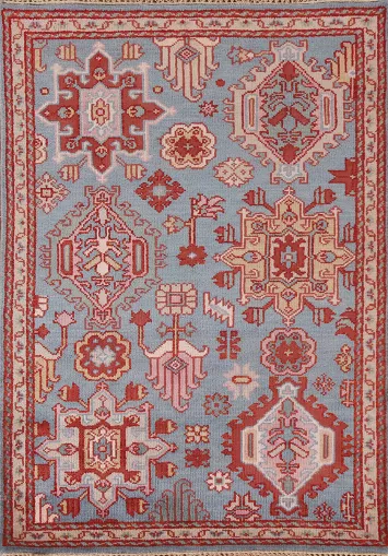 Light Blue Heriz Serapi Oriental Wool Rug 4x6