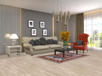 Blue & Red Heriz Serapi Oriental Accent Rug 4x6