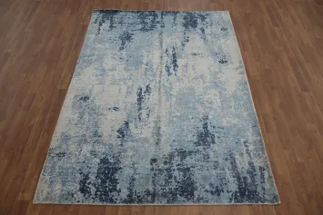 Modern Artistry Elegant Blue Textured Abstract Area Rug 5x8