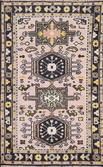 Light Pink Heriz Serapi Wool Rug 3x5