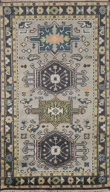 Geometric Heriz Serapi Indian Wool Rug 3x5