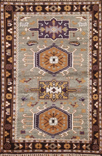 Geometric Heriz Serapi Indian Wool Rug 3x5