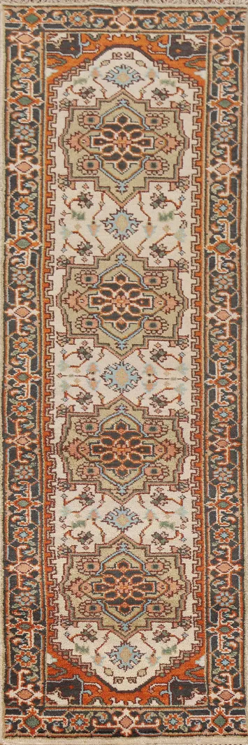Ivory Heriz Serapi Wool Runner Rug 3x10