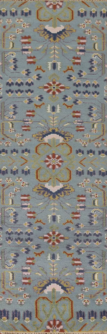 Blue Heriz Serapi Wool Runner Rug 3x10
