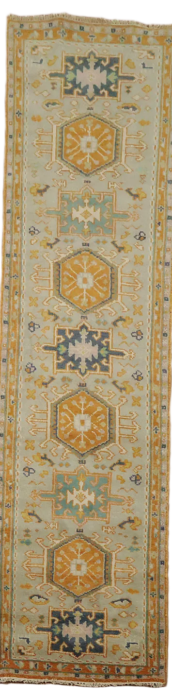 Handmade Heriz Serapi Wool Runner Rug 3x11