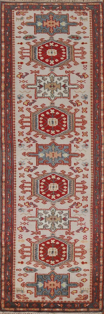Geometric Heriz Serapi Indian Runner Rug 3x10