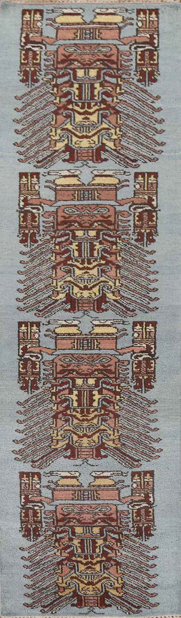 Handmade Heriz Serapi Indian Runner Rug 3x12