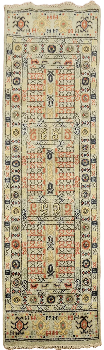 Geometric Heriz Serapi Indian Runner Rug 3x8