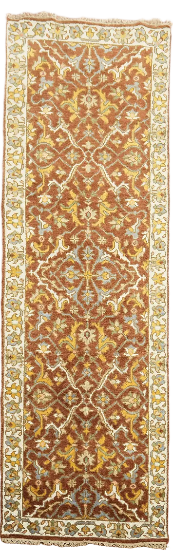 Orange Heriz Serapi Oriental Runner Rug 3x8