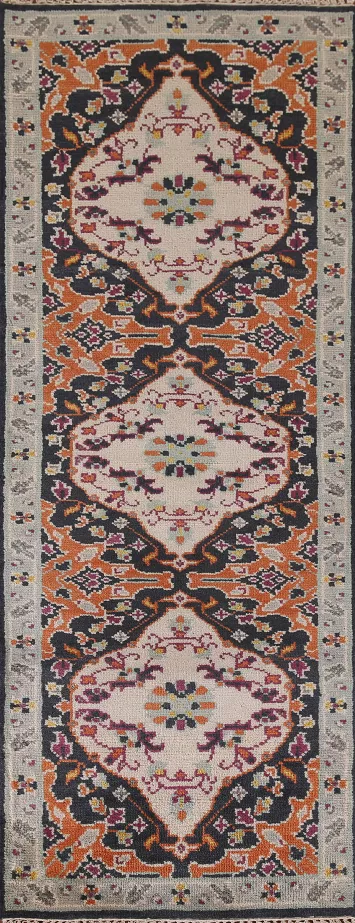 Handmade Heriz Serapi Indian Runner Rug 3x8