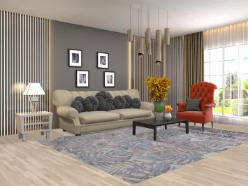 All-Over Abstract Living Room Rug 7x10