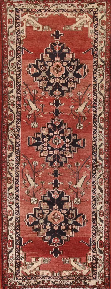 Vintage Ardebil Persian Runner Rug 4x11