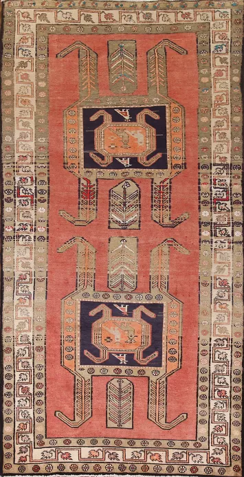 Vintage Wool Ardebil Persian Rug 5x10