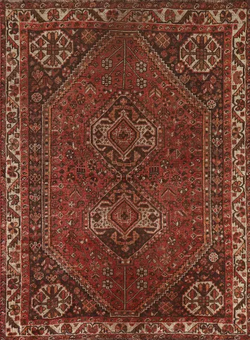 Antique Vegetable Dye Shiraz Persian Rug 5x7