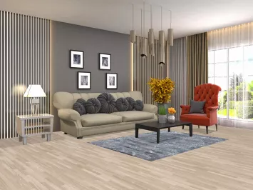 Gray Blue Modern Abstract Indian Rug 4x6