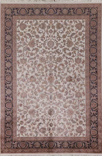 All-Over Floral Traditional Tabriz Turkish Area Rug 6x10