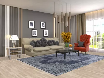 Traditional Kashan Living Room Area Rug 6x10