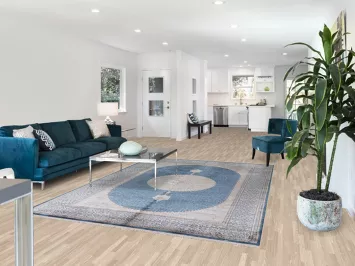 Blue Silk Qum Traditional Area Rug 6x9