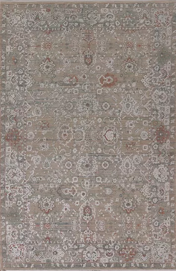 Traditional Floral Tabriz Carved Area Rug 6x9